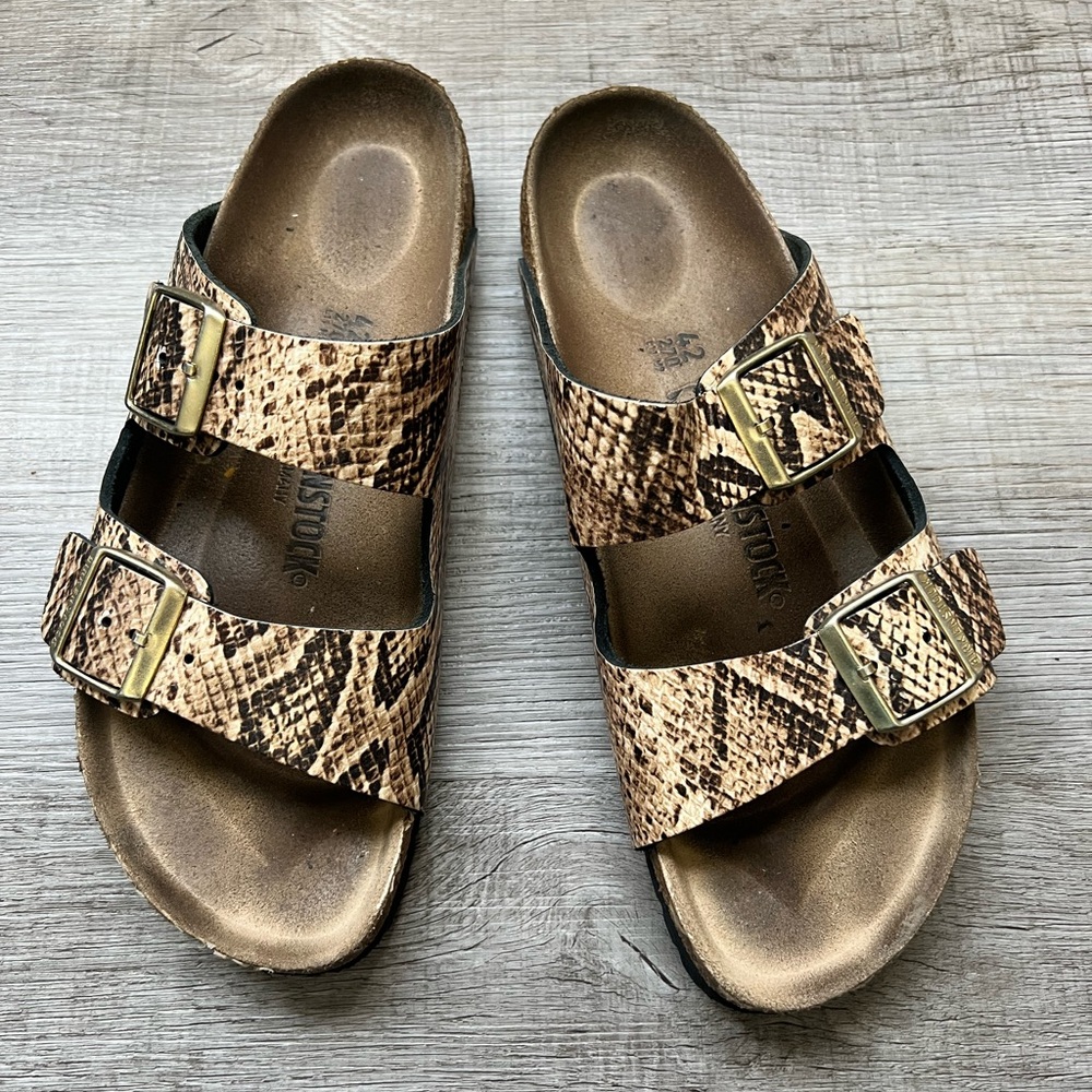 Snake print Birkenstocks size 42